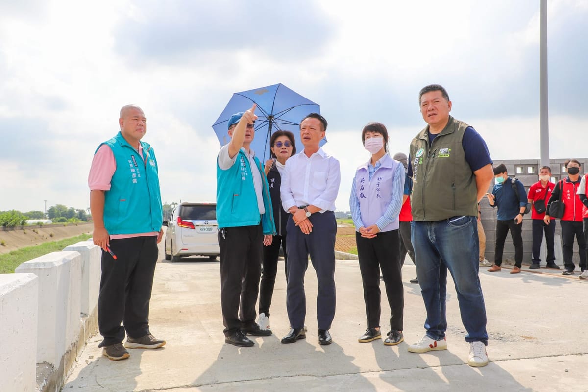 因應杜蘇芮颱風來襲 嘉義縣長翁章梁視察朴子市過埤子抽水站防汛設備