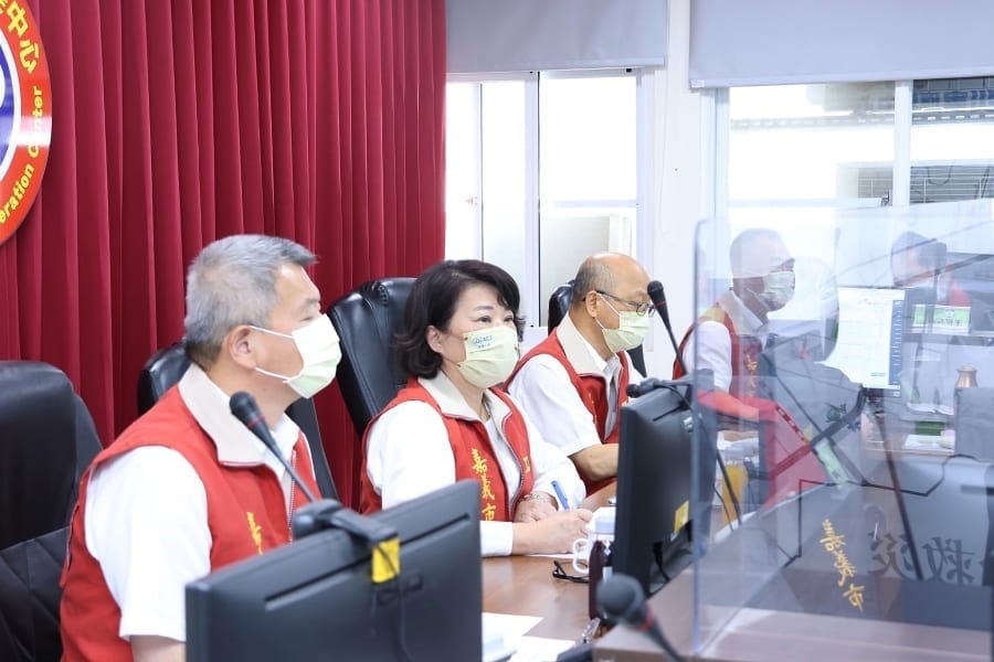 嘉義市長黃敏惠再度進駐災害應變中心 嚴陣以待應變杜蘇芮颱風