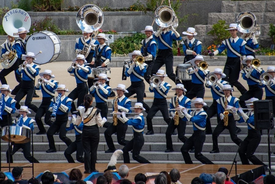 一次兩支日本金獎雙冠王日本瀧川高校與習志野高校封街開演！為嘉義市國際管樂節造勢